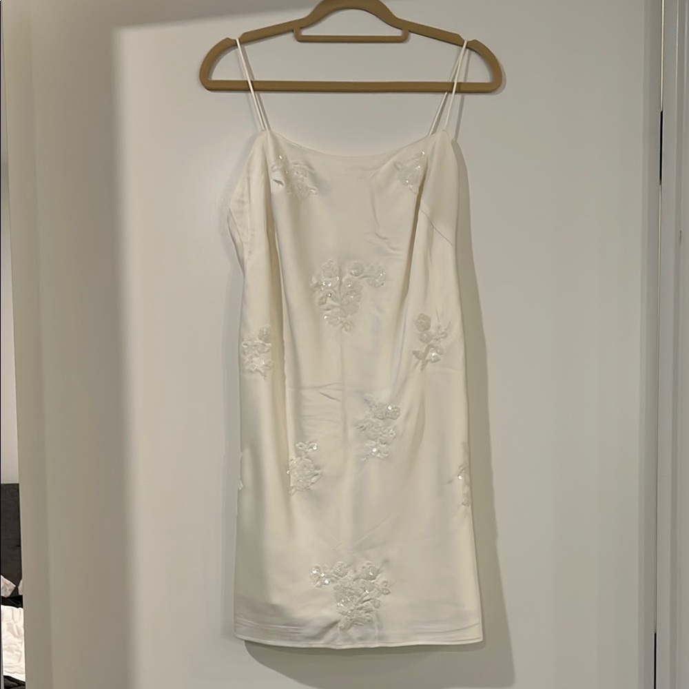 Elegant White Floral Slip Dress A&F